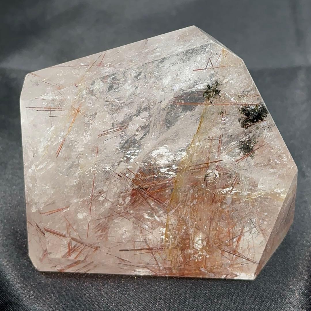 【天然石】レッドルチルクォーツ フリーカット 原石 ポイント 裸石 置物