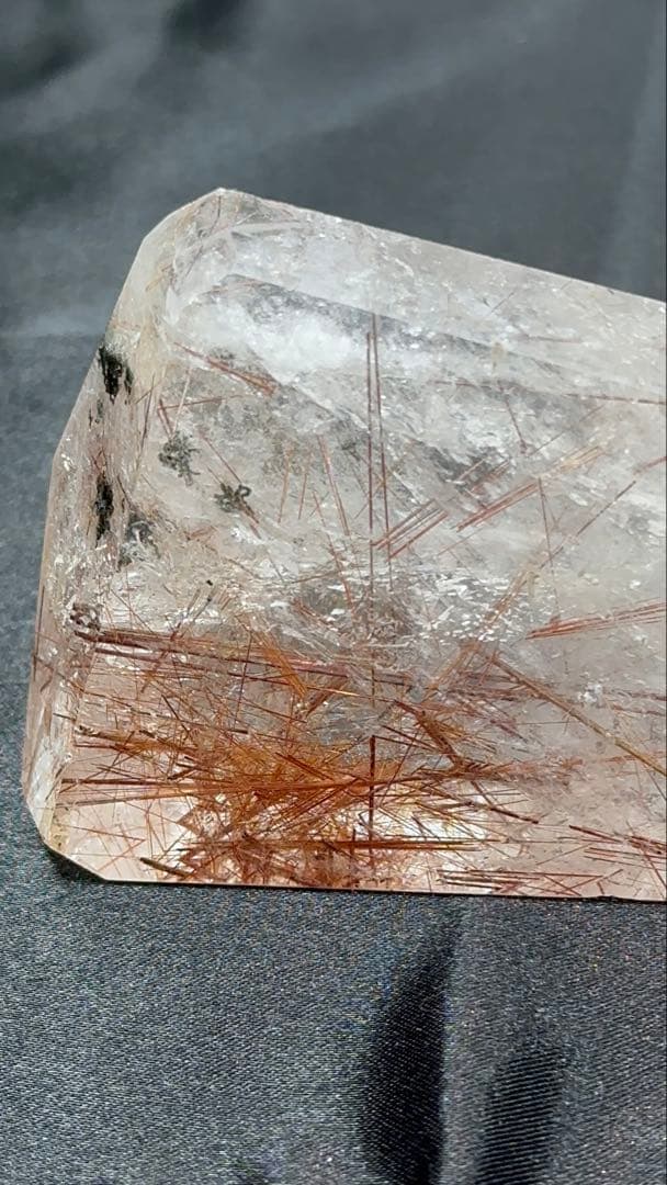 【天然石】レッドルチルクォーツ フリーカット 原石 ポイント 裸石 置物