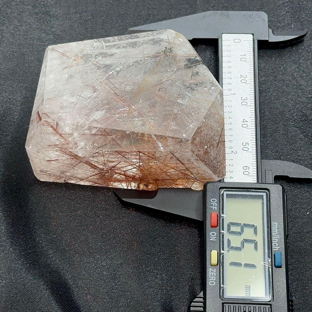 【天然石】レッドルチルクォーツ フリーカット 原石 ポイント 裸石 置物