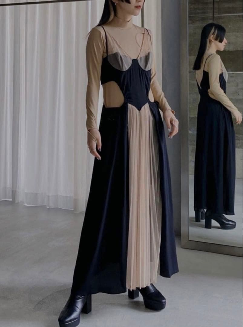 ワンピース FETICO CUTOUT SILK SLIP DRESS