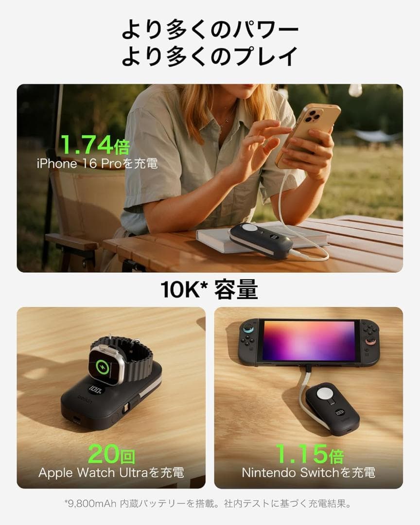 Belkin モバイルバッテリー10000mAh 最大45W　アップルウォッチ