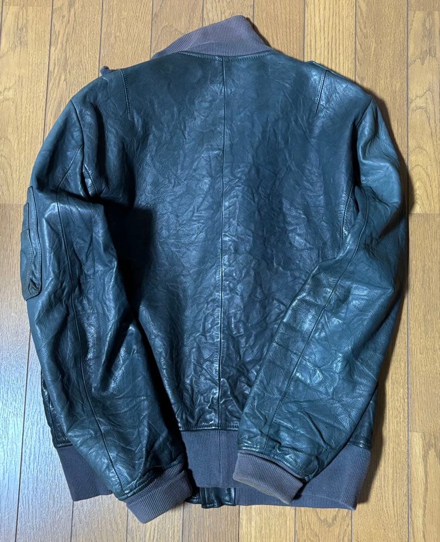 アタッチメント黒レザーシングルライダースジャケット