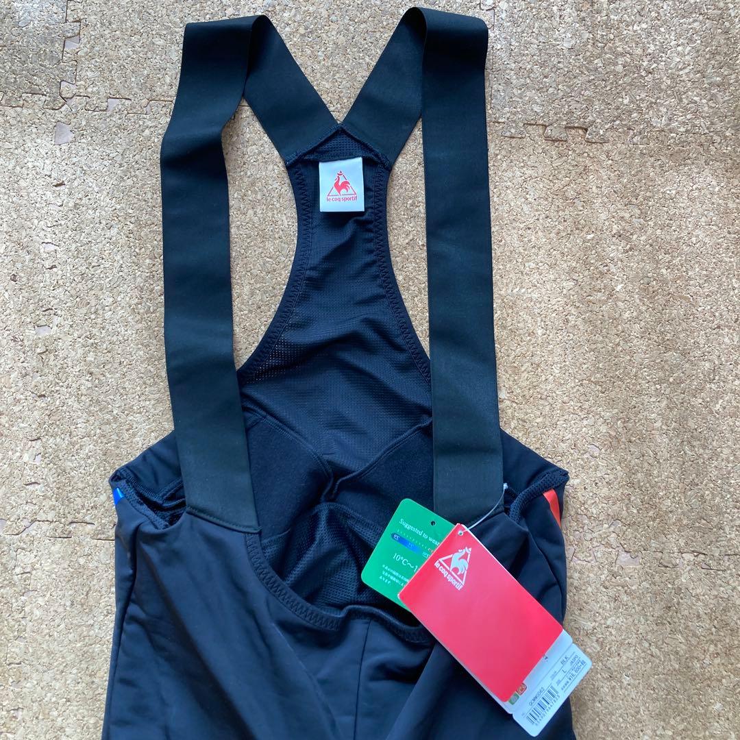 【未使用】ルコック lecoq起毛ビブロングパンツサイクルウェアLメンズ 黒