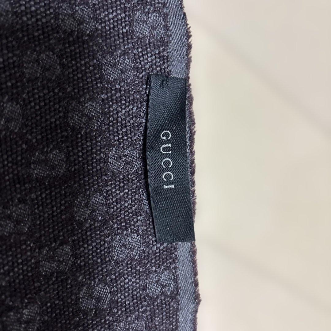 GUCCI GGパターン ダークグレー マフラー