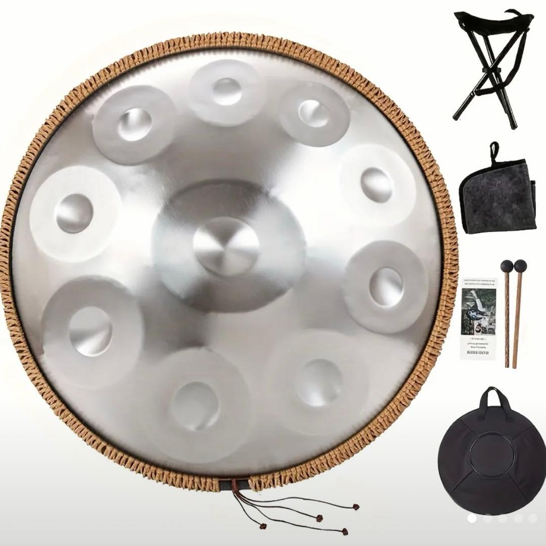 ハンドパン 10音 Dマイナー調 スチール製 未使用 ケース・付属品あり