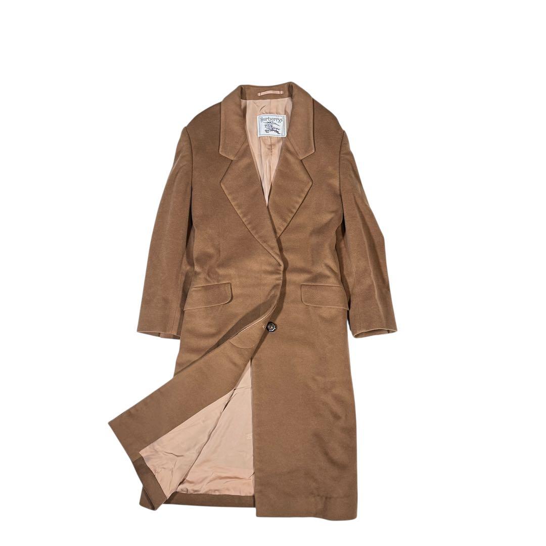 【白タグ】バーバリー シャドーホース 100% カシミヤ マキシ ロングコート