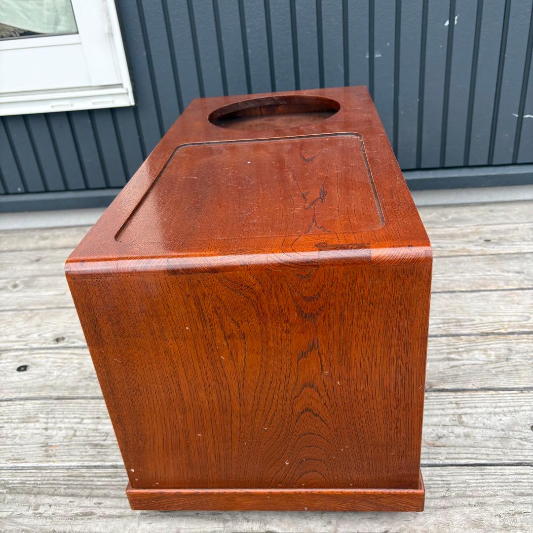 【昭和レトロ】木製 お座敷ワゴン ポットワゴン 隠しキャスター付 飾り棚 古道具