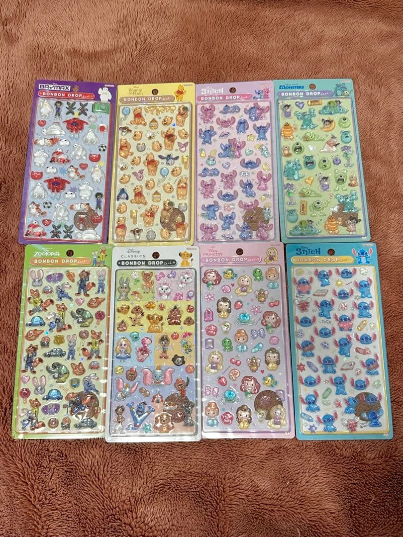 正規品 ディズニー 第二弾 大 ボンボンドロップシール コンプ 8枚セット最安値