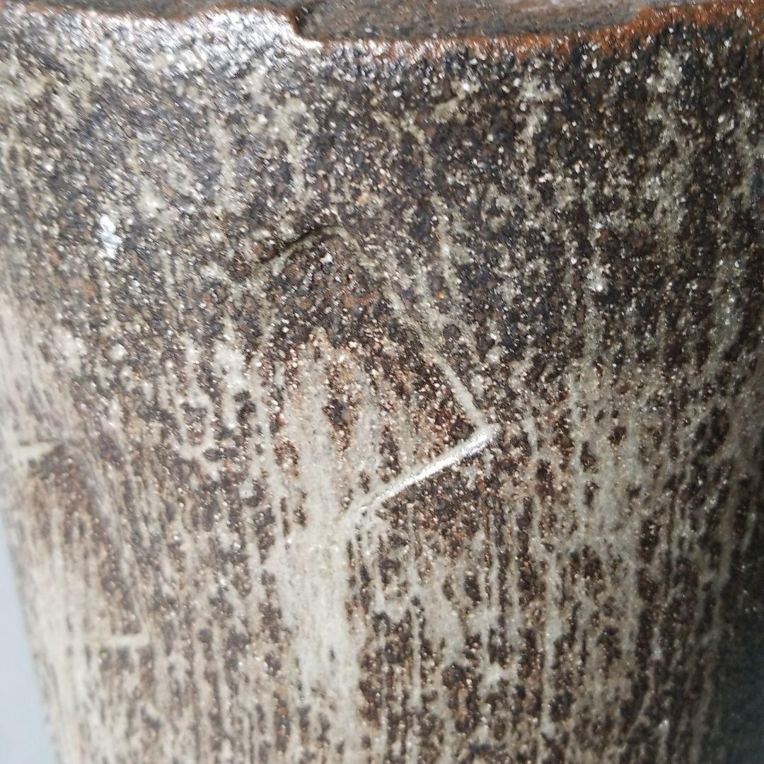 信楽焼傘立て  古窯変クシ目 高さ４３cm