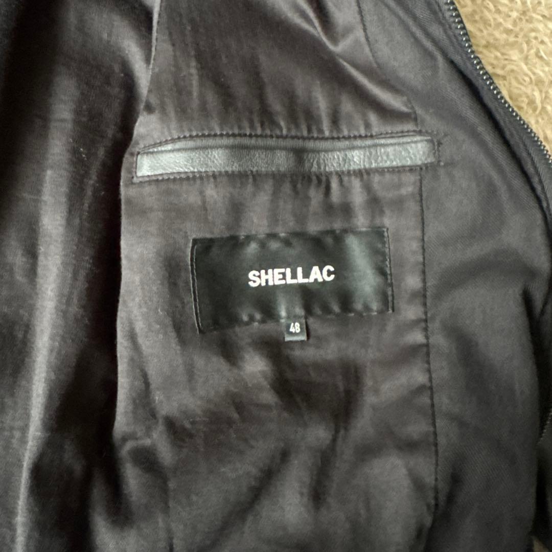 SHELLAC シェラック　レザージャケット　異素材切り替え　ブラック　y2k