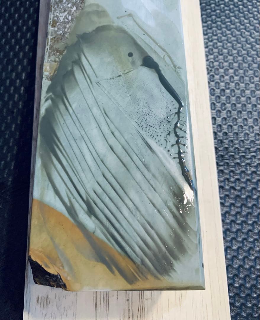 338 天然砥石　正本山　水浅黄　上物　仕上げ砥石