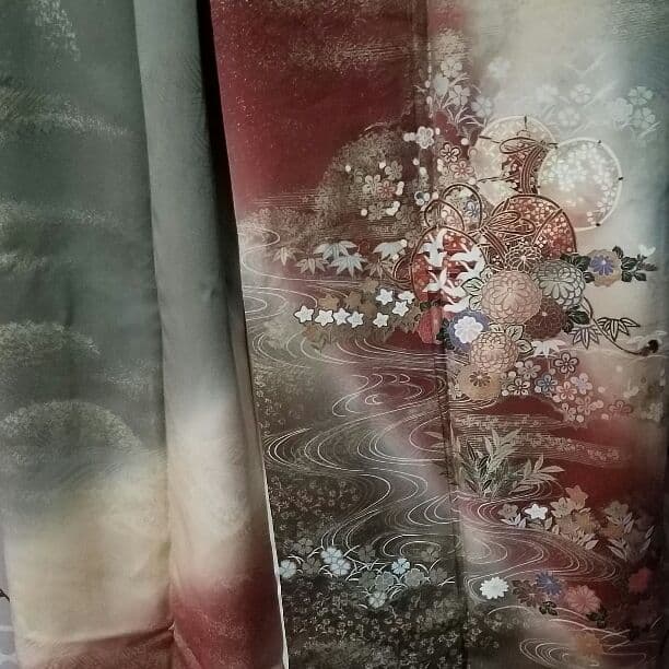 振袖 襟柄付き長襦袢 帯セット