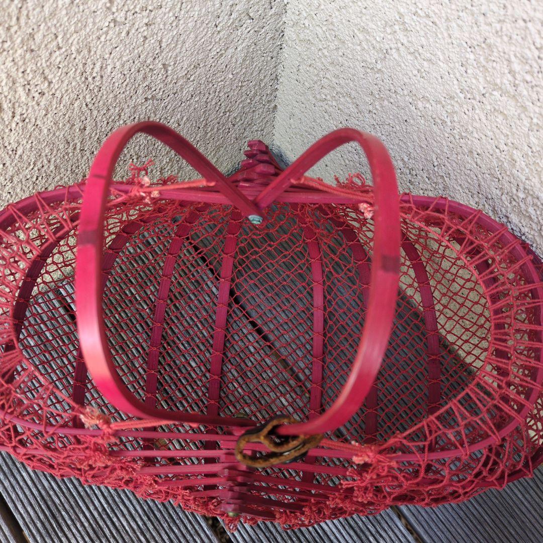 昭和レトロかご　折りたたみ式　ヴィンテージかご