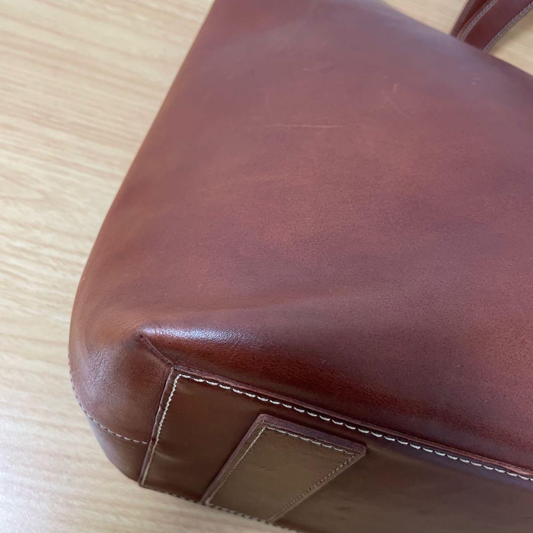 土屋鞄　ディアリオ　ラージトート　バッグ　レザー　ブラウン