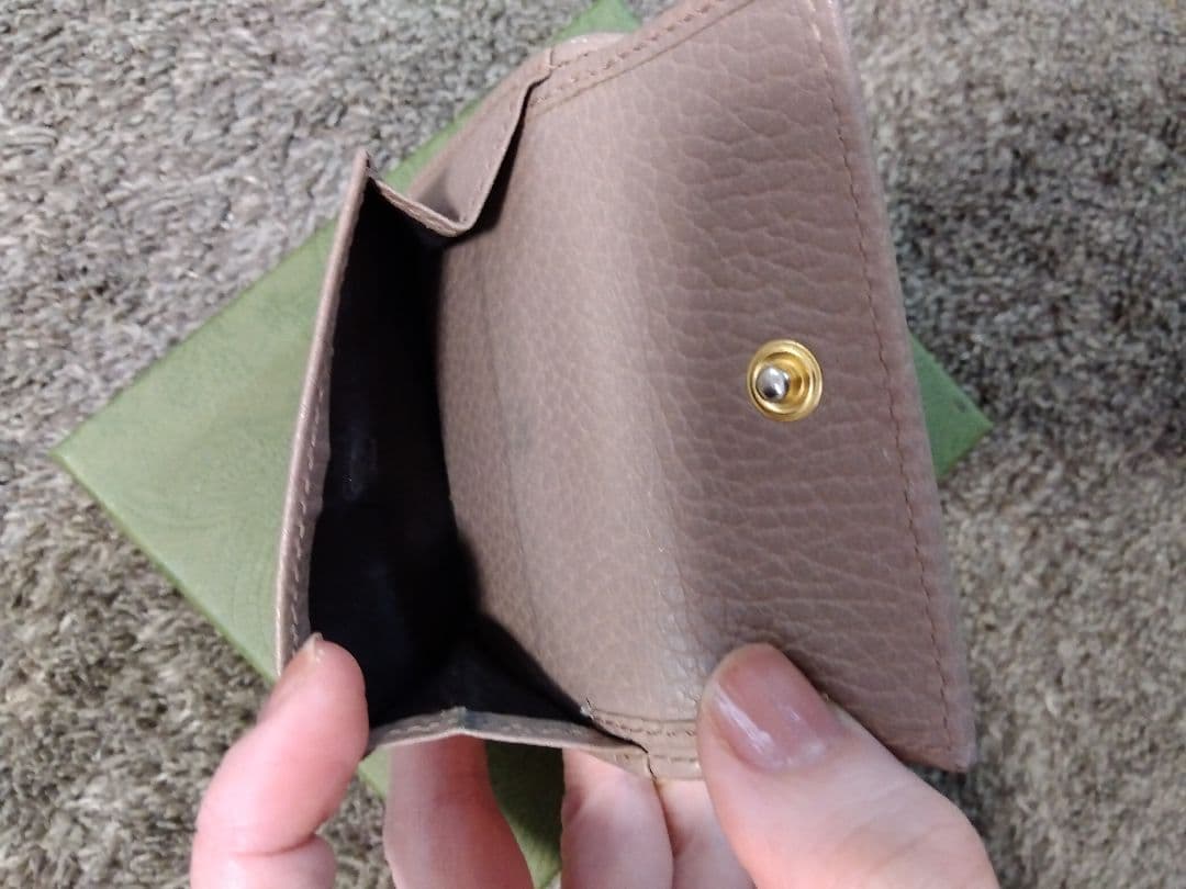 GUCCI ミ二財布 レザー 三つ折り財布 GGマーモント