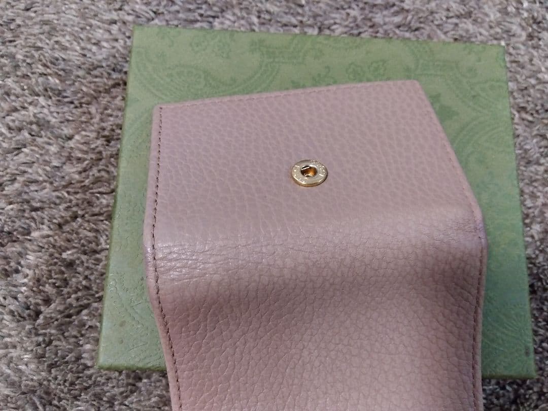 GUCCI ミ二財布 レザー 三つ折り財布 GGマーモント