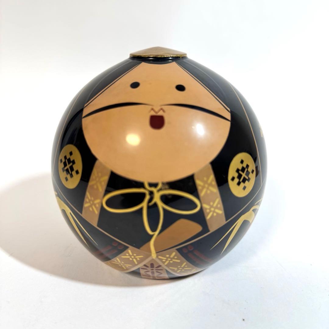 大内人形5点&紀州雛1点 木製漆塗り台付