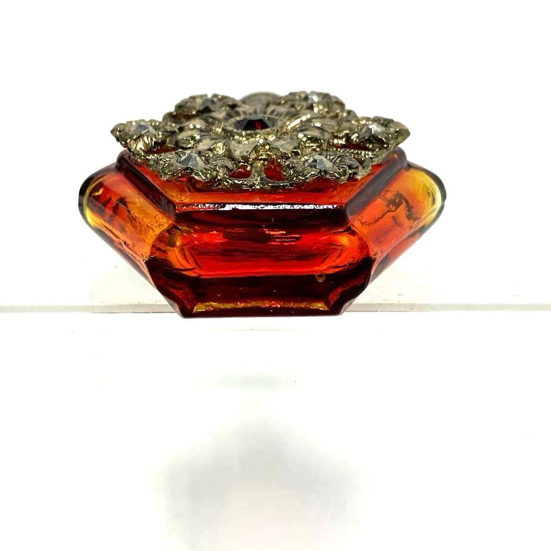 アンティーク☆Bohemia☆ボヘミアンガラス☆香水ボトル☆ミニボトル☆ブラウン