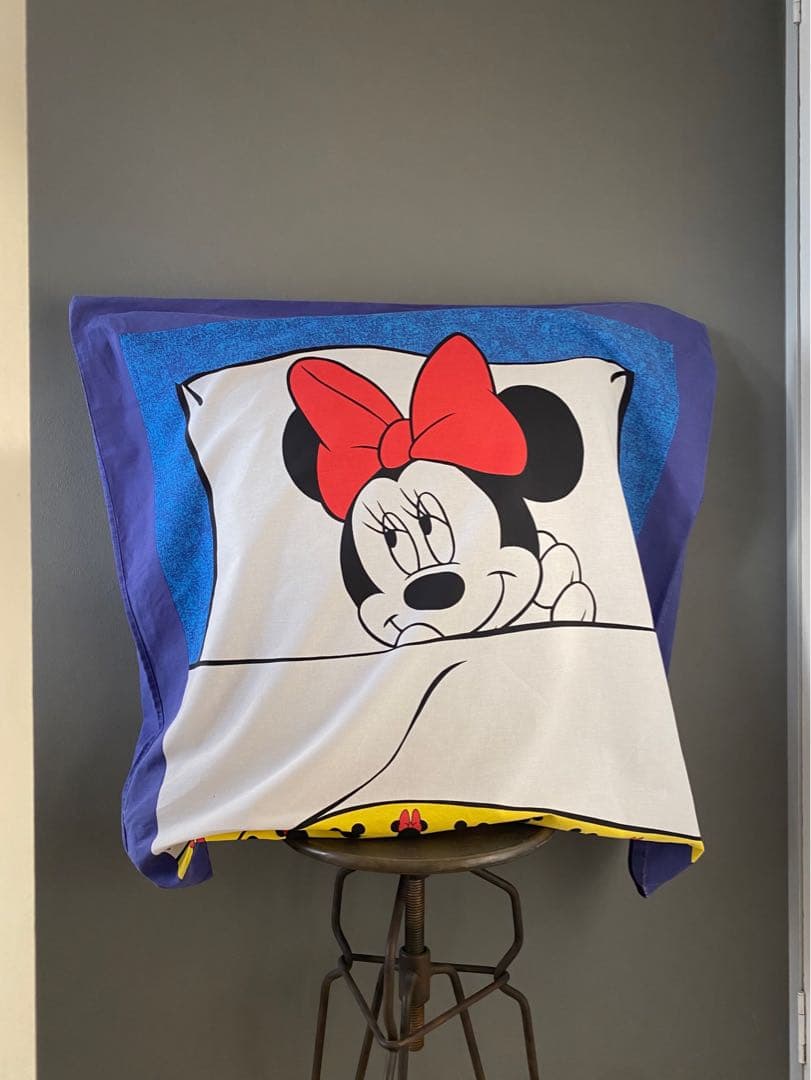ビンテージ 70s ヨーロッパ ディズニー ミッキーマウス クッション カバー♥︎
