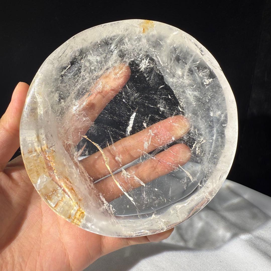 天然石水晶のお皿　置物NO.072005