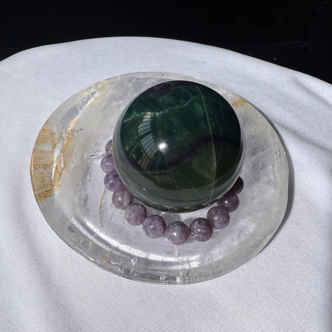 天然石水晶のお皿　置物NO.072005