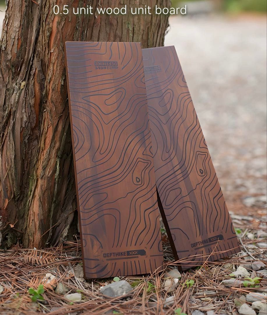 ⭕️等高線柄IGTテーブル用天板　0.5ユニット×2枚　収納袋付ハーフサイズ天然木