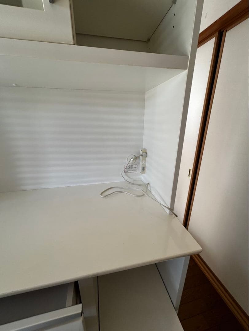 ホワイト 食器棚 ガラス扉 収納　直接取引き限定