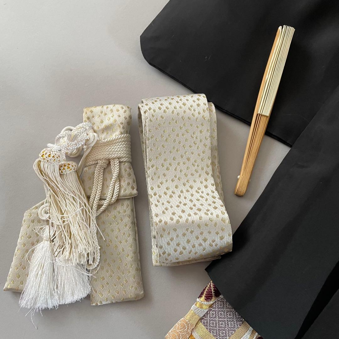 七五三　5歳　男の子　袴セット　お着物　羽織、長襦袢　袴セット　雪駄