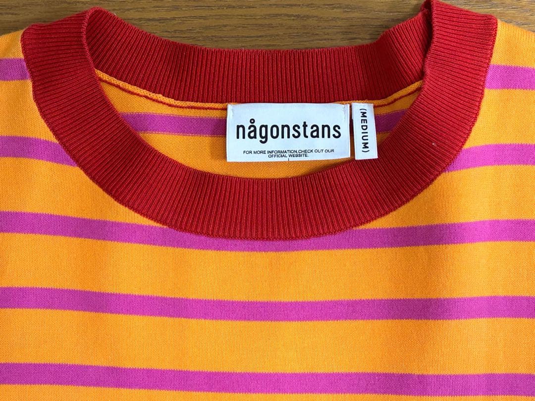 nagonstans ボーダーアシンメスリットプルオーバー