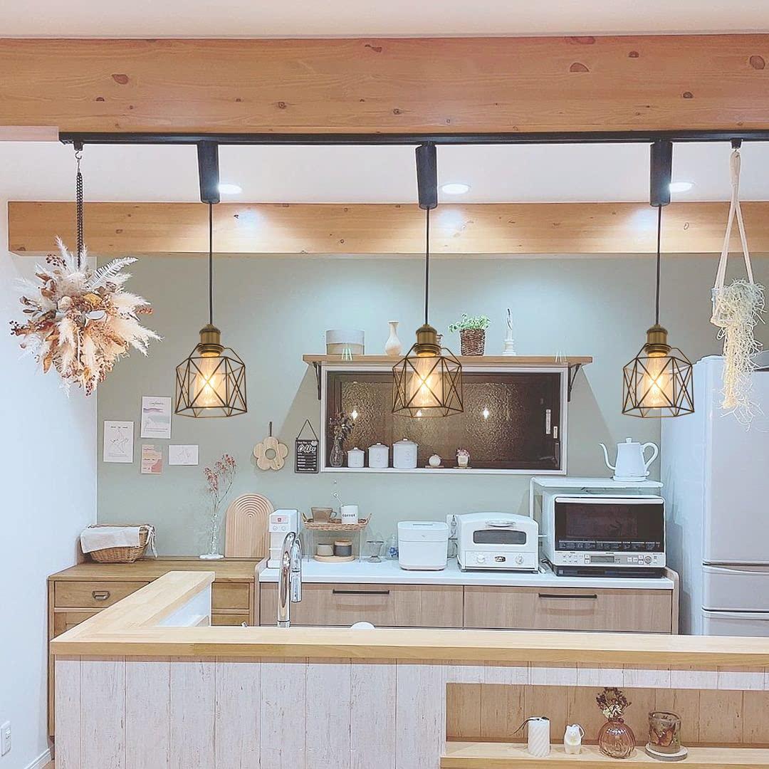 レトロペンダントライト 3個パック ブラック 北欧 長さ調節可