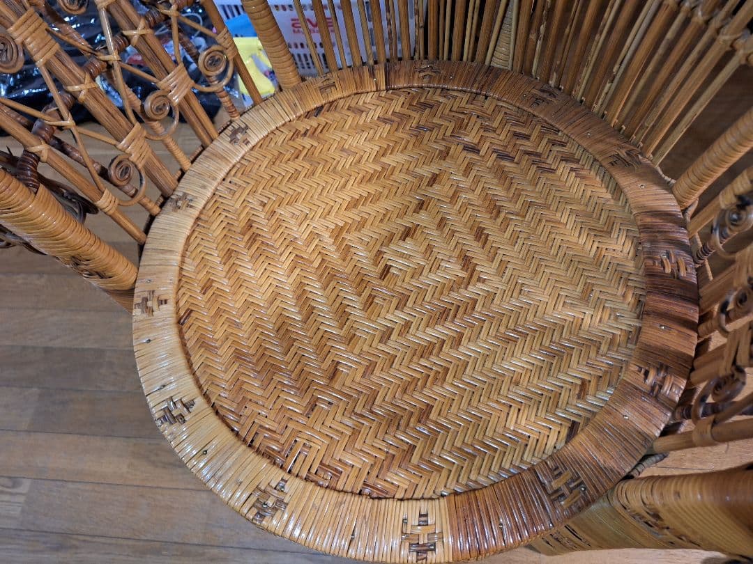 ジュジュ　ピーコックチェア　エマニエルチェア　藤家具　ラタン　送料込み