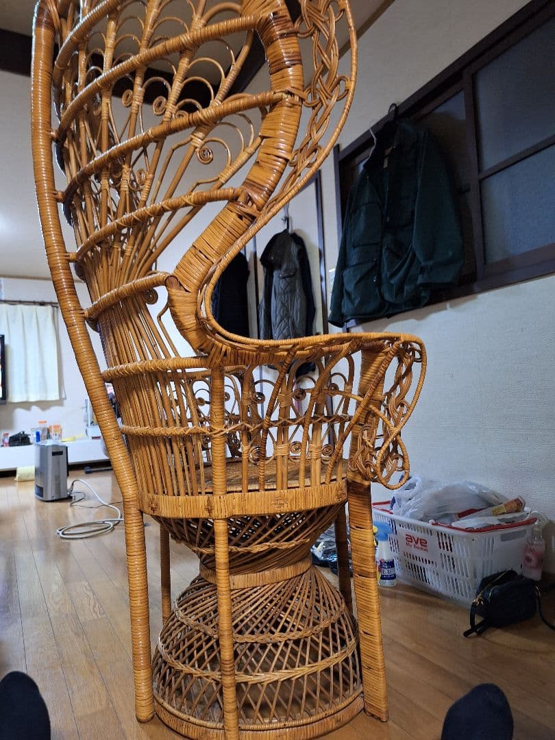 ジュジュ　ピーコックチェア　エマニエルチェア　藤家具　ラタン　送料込み