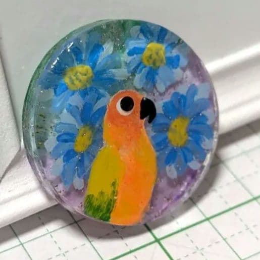 コガネメキシコ　レジンヘアゴム　青い花