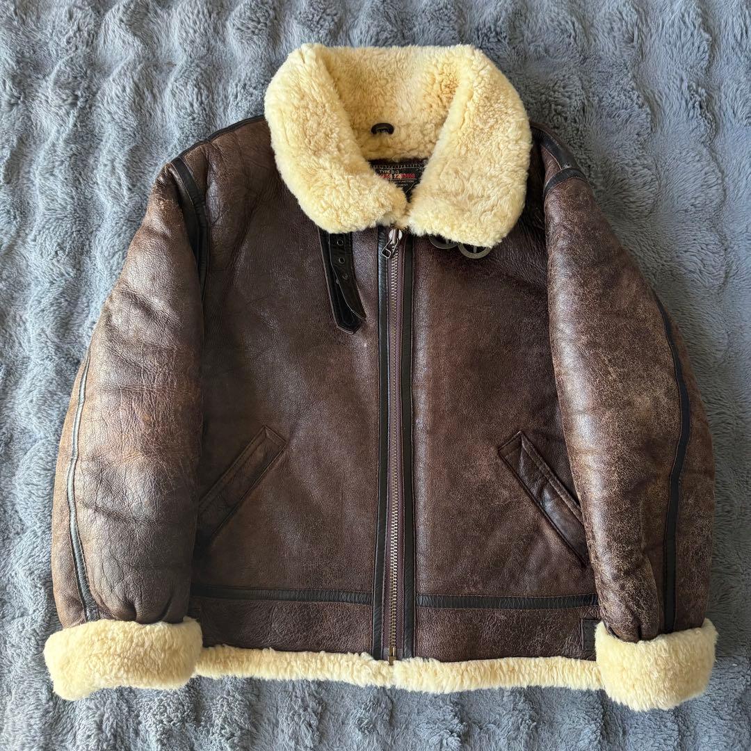 ジャグオさま 羊革 B-3 フライトジャケット リアルムートン Mサイズ
