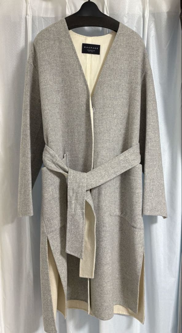 TOMORROW LAND MACPHEE カシミヤ混ベルト付きコート