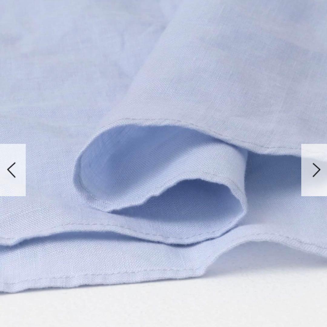 一度着用　￼かぐれ　リネンWポケットフレンチシャツ　LIGHT BLUE