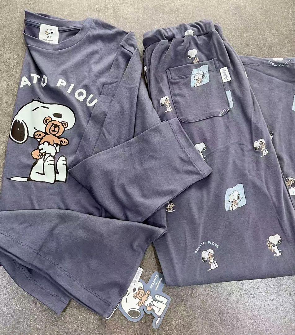 ジェラートピケ PEANUTS スヌーピー ルームウェア 上下セット