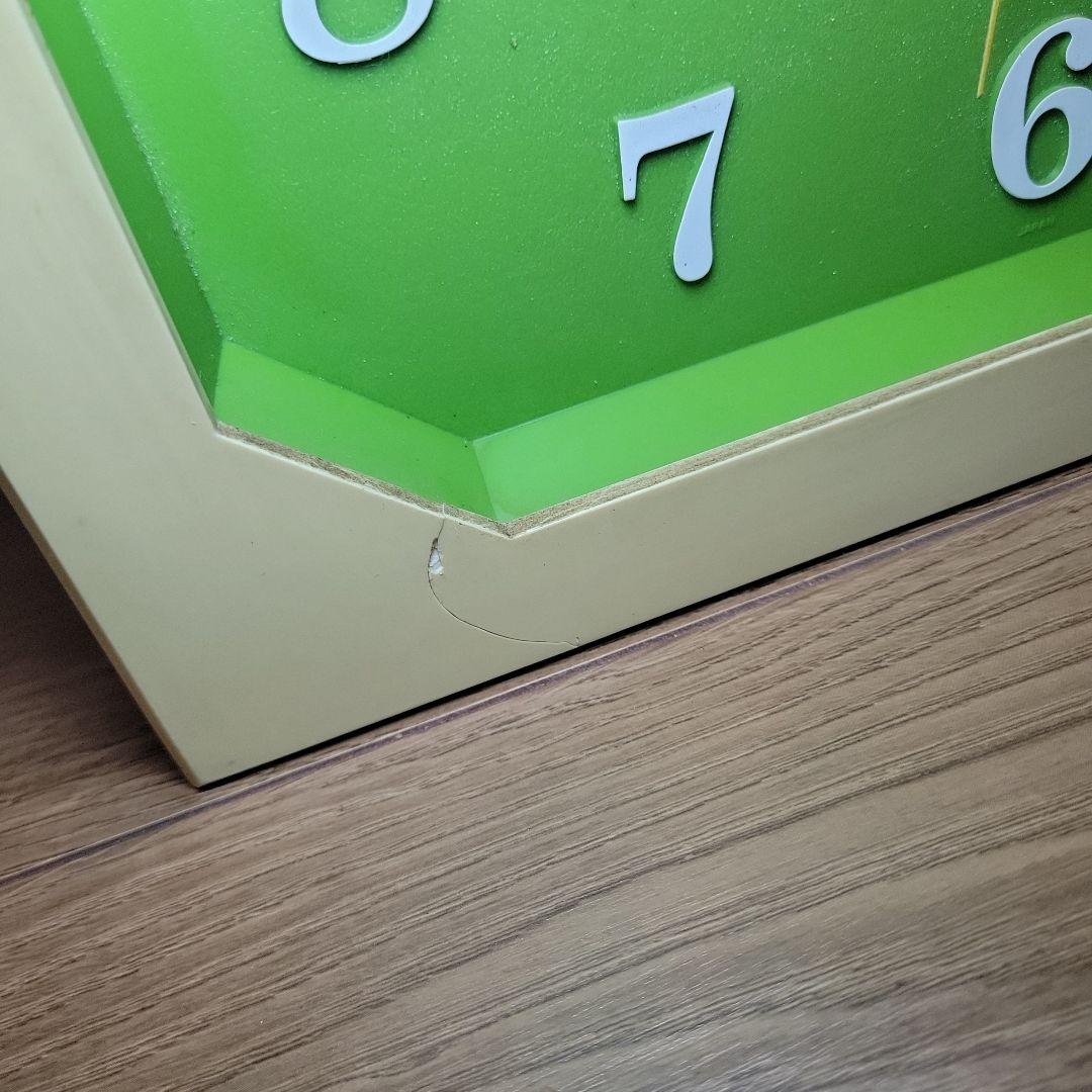 TOSHIBA 緑 八角形 クォーツ時計 昭和レト ヴィンテージ 東芝 掛け時計