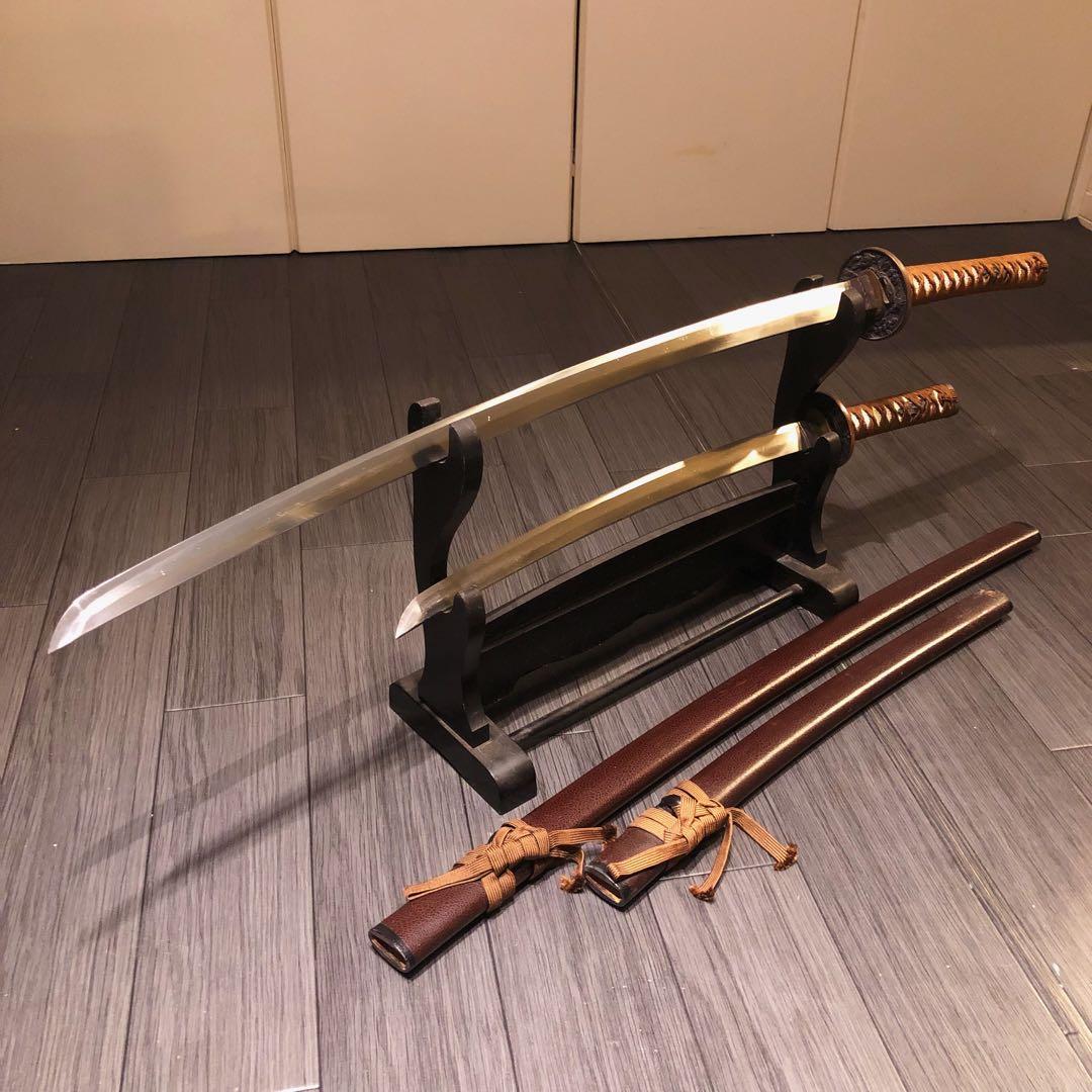 高級模造刀　茶拵え　脇差　大小2本セット 太刀　居合刀