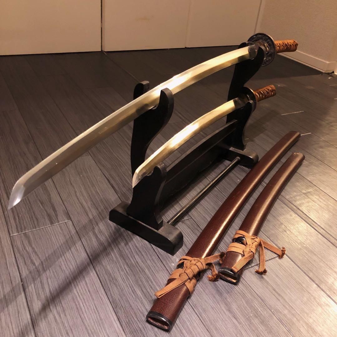 高級模造刀　茶拵え　脇差　大小2本セット 太刀　居合刀