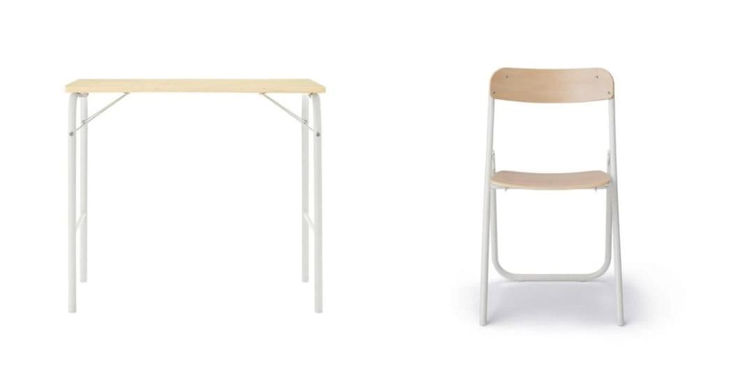 【現地引取OK】MUJI 折りたたみ式テーブルと椅子セット