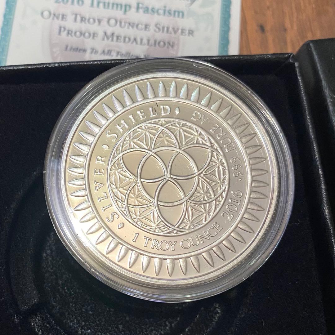 希少☆2016 シルバーシールド トランプ ファシズム 銀貨 1oz COA付