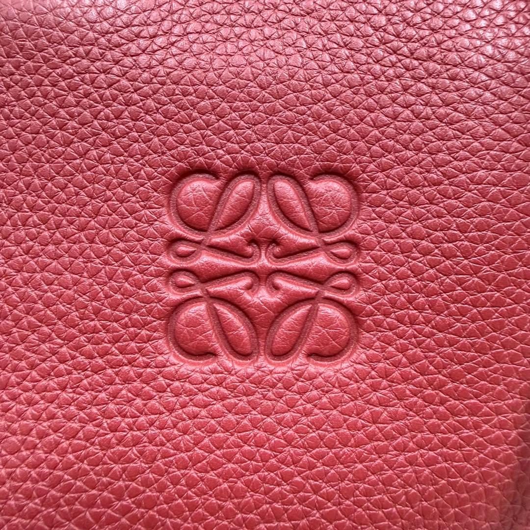 ✨美品✨ロエベ クッショントート レザー アナグラム ワインレッド