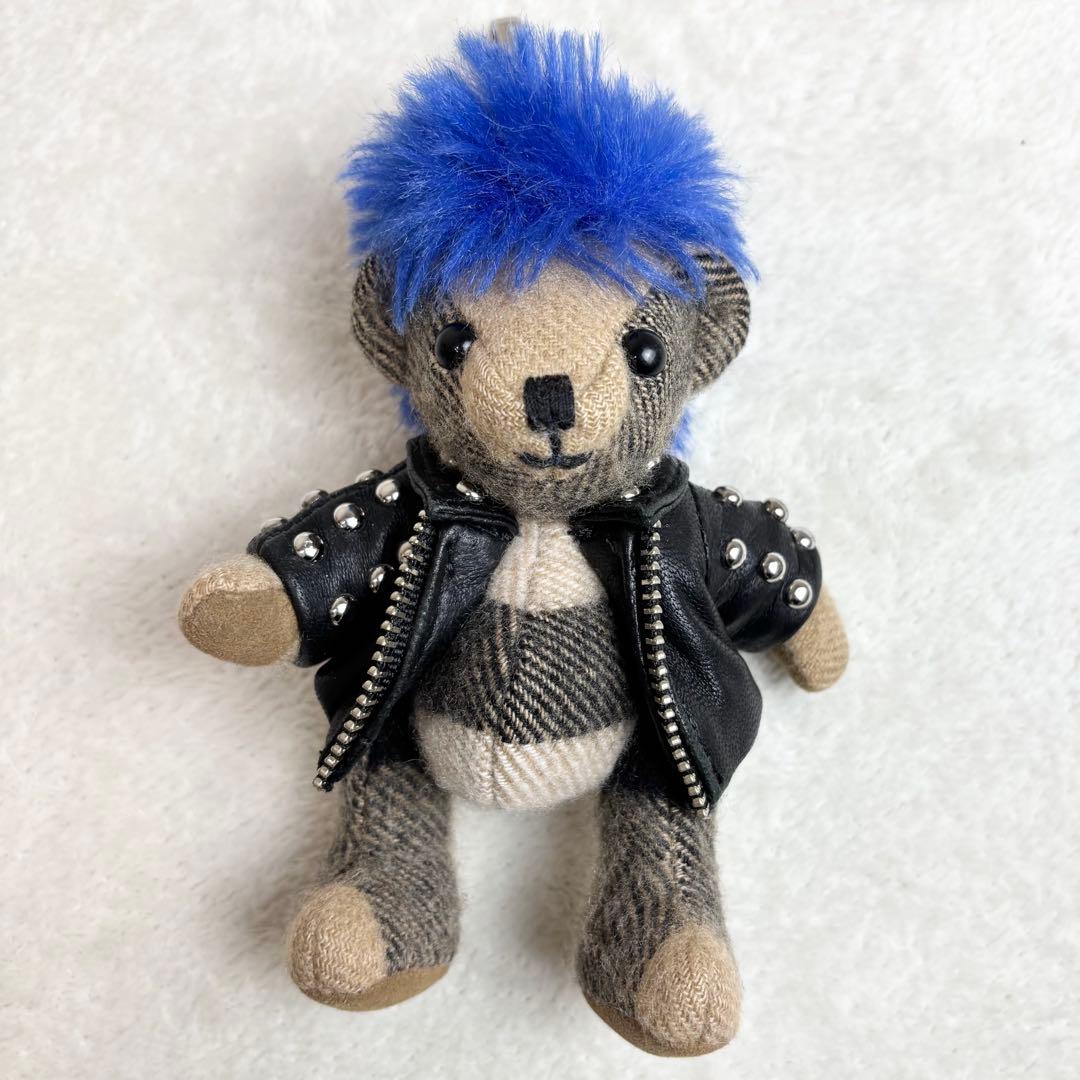 【未使用級✨/希少】バーバリー トーマスベア キーホルダー パンク レザー