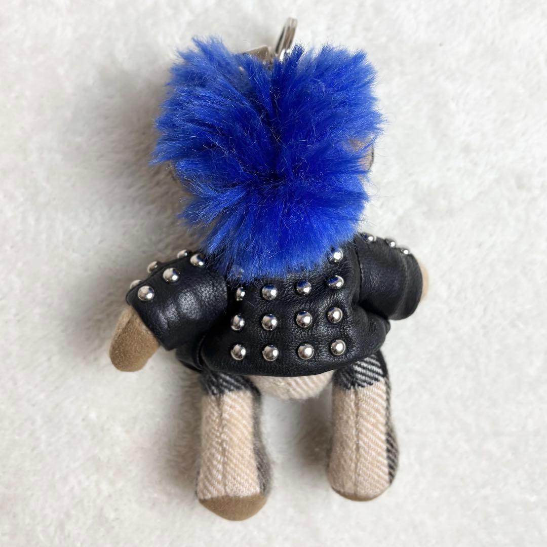 【未使用級✨/希少】バーバリー トーマスベア キーホルダー パンク レザー