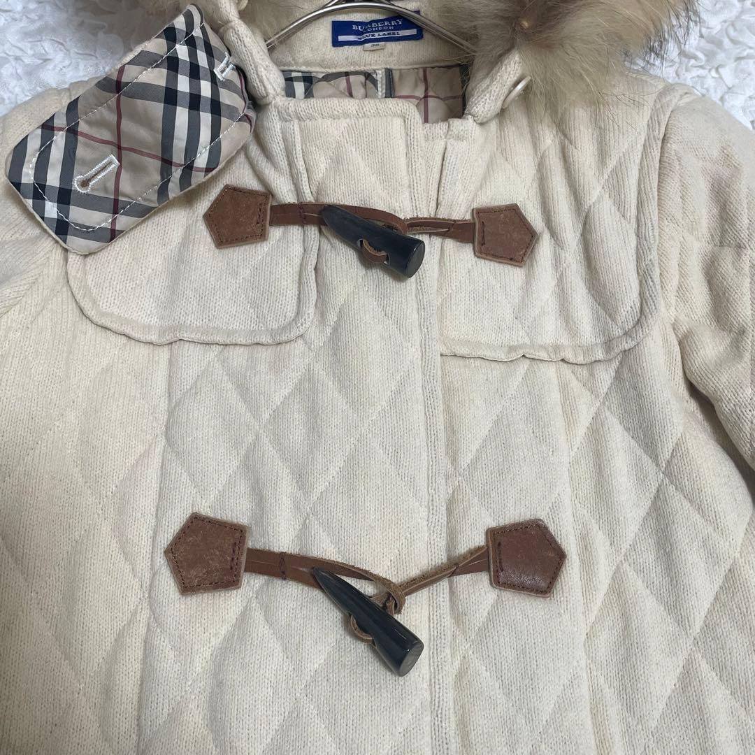 BURBERRYバーバリーダッフルコート ノバチェック フォックスファー