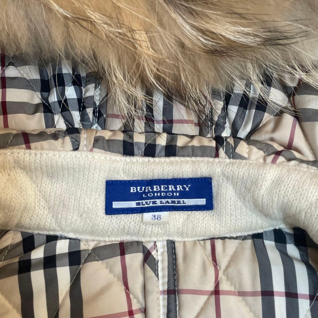 BURBERRYバーバリーダッフルコート ノバチェック フォックスファー