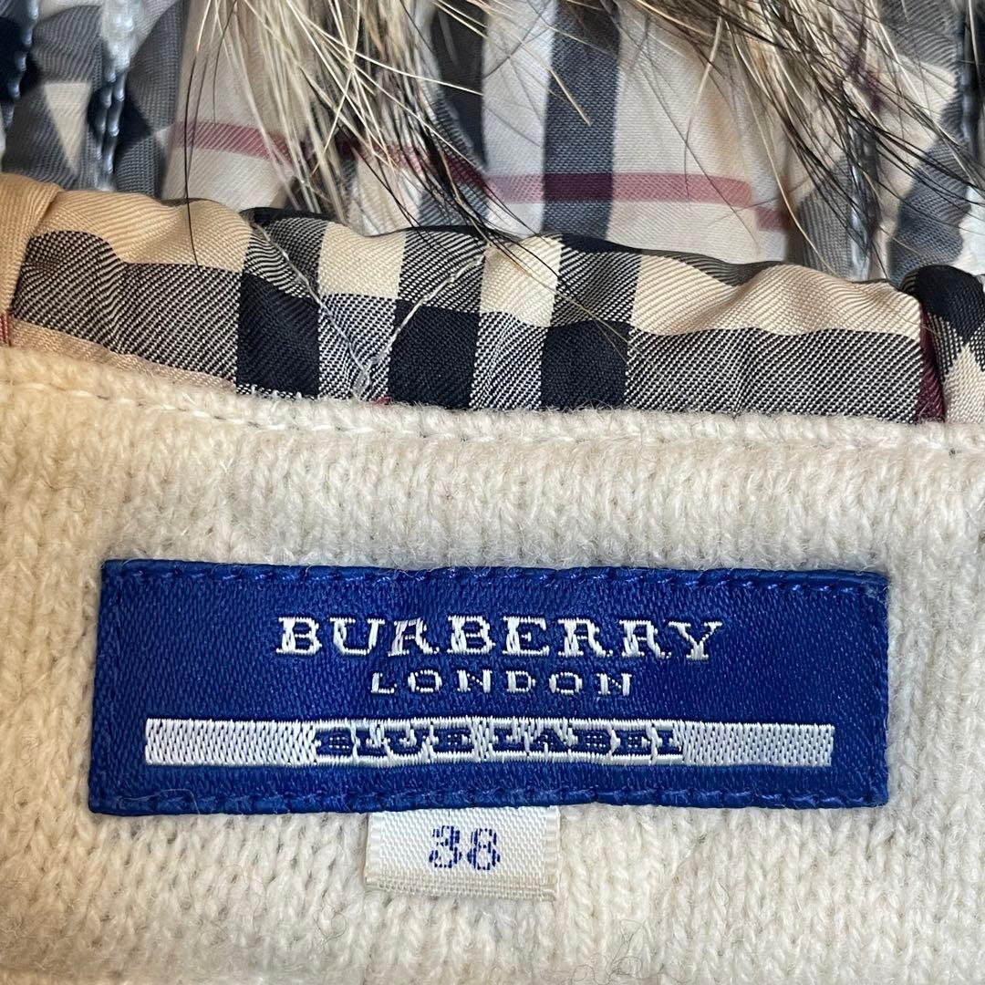 BURBERRYバーバリーダッフルコート ノバチェック フォックスファー