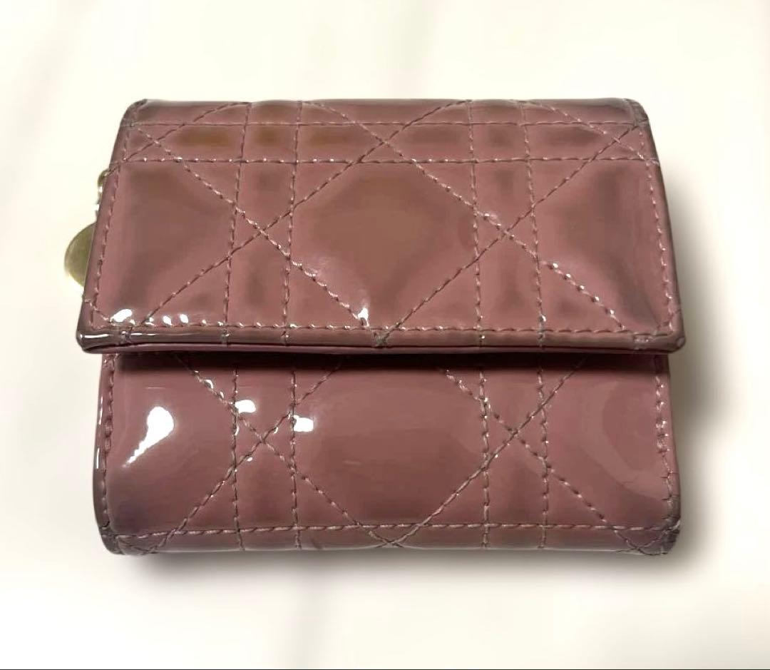 Dior ピンク 三つ折り財布