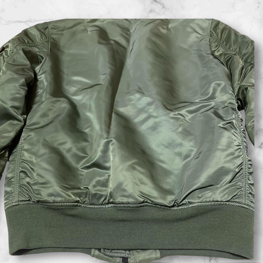 【美品】ALPHA INDUSTRIES フライトジャケットカーキMA-1￼ L